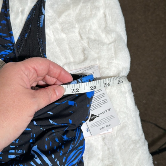 NEW Swimsuits for All Spliced tank one piece swimsuit blue Hawaiian print - Picture 12 of 14